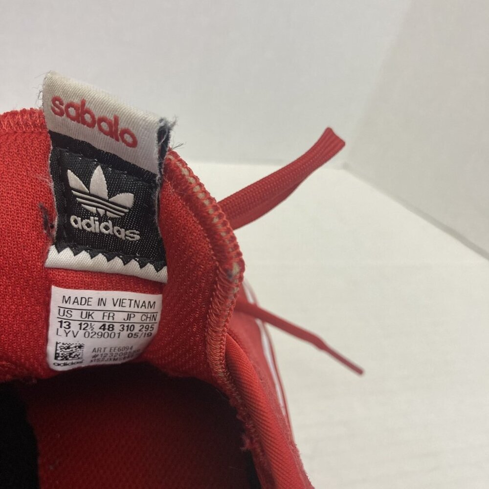 Adidas Sabalo Shoes Mens Size 13 Red Suede Skate Sneakers Low Top Classic Style - Picture 12 of 16